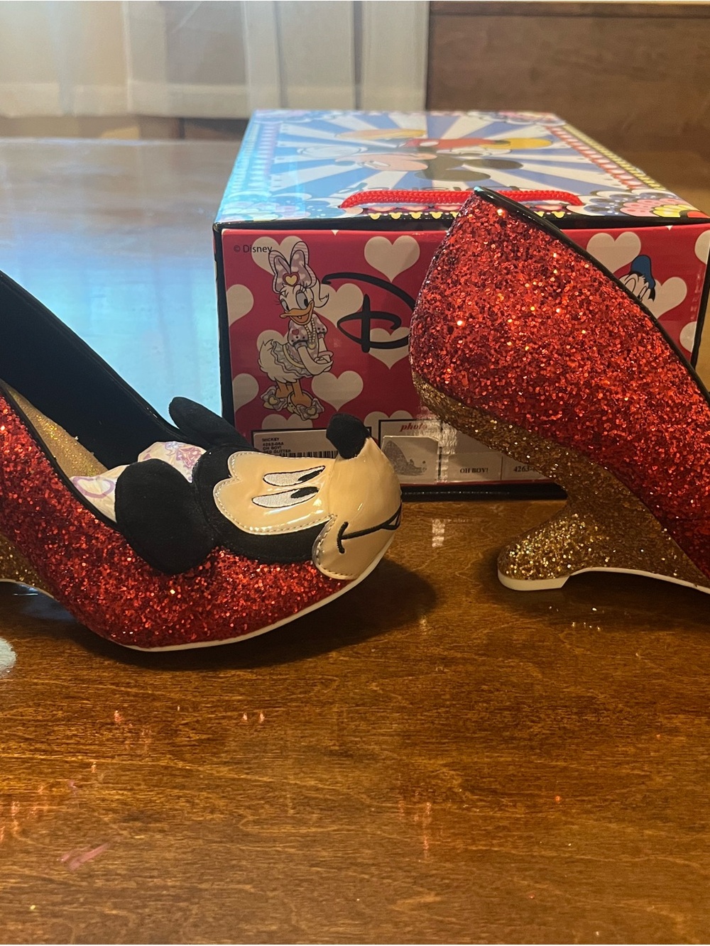 Irregular Choice/Disney “Oh Boy” Red Glitter Mickey Mouse Heels - Picture 2 of 10